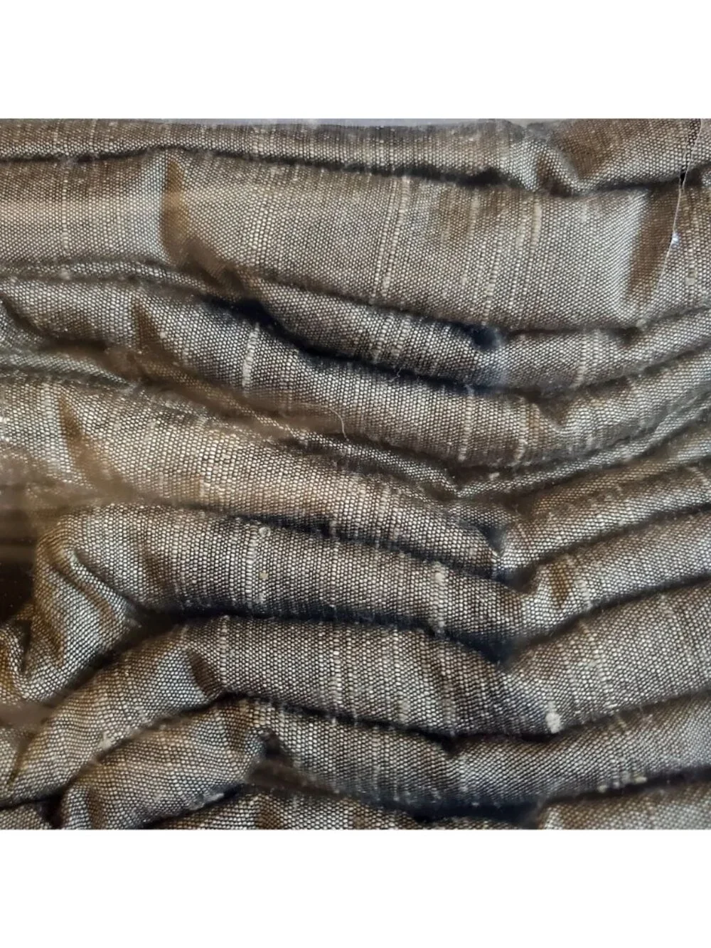 NIP Nobility raw silk blend F/Q duvet cover 92x95 Deep sage-olive green luxury.